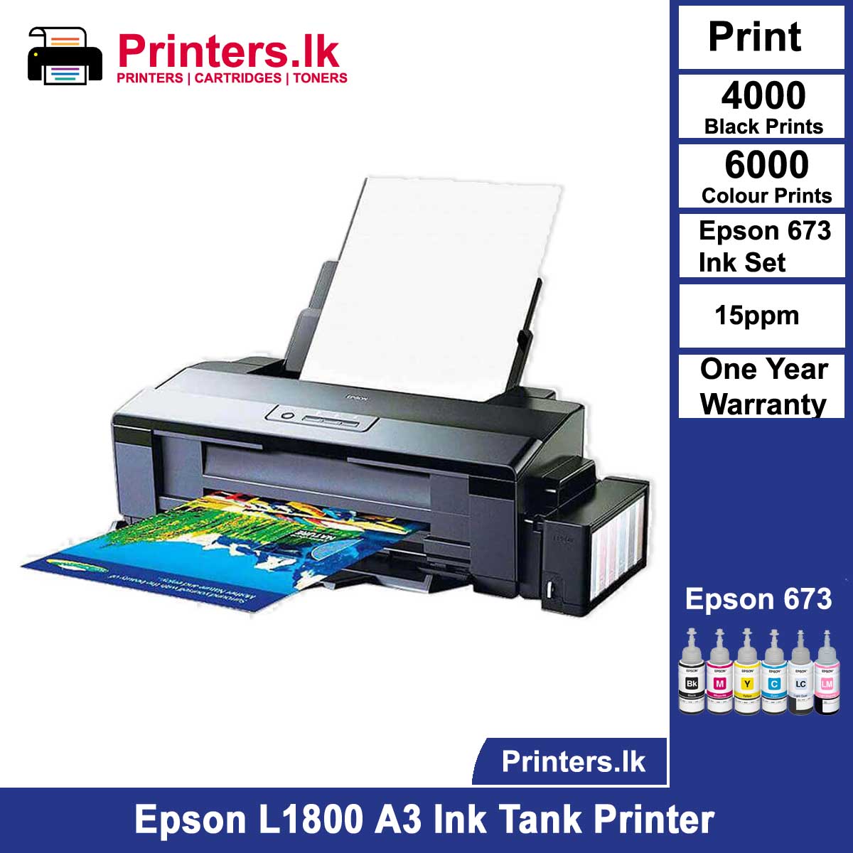 Epson L1800 A3 Printer A3 Borderless Photo Printing Best Price Printerslk Pvt Ltd 7681