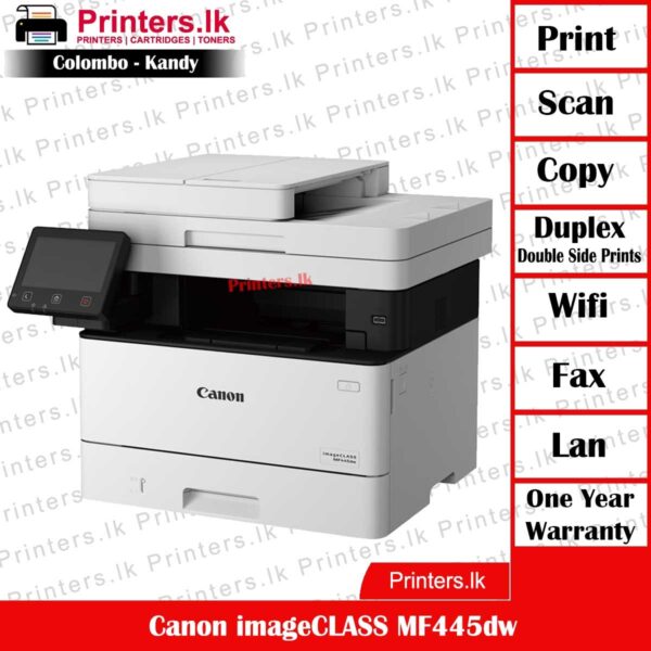 Canon Imageclass Mf445dw Laser Printer Printscancopywirelessduplexfaxadfone Year 8396