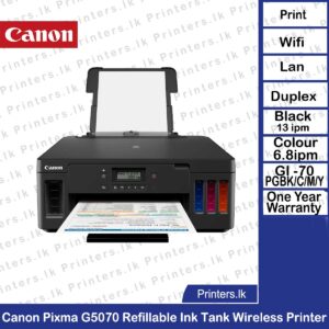 Canon Pixma G5070 Refillable Ink Tank Wireless Printer