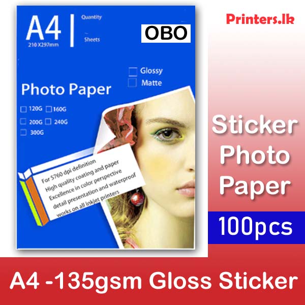 A4 Sticker Photo Paper Gloss 135 gsm 100pcs