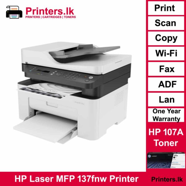 HP LaserJet 137fnw Multifunction Printer