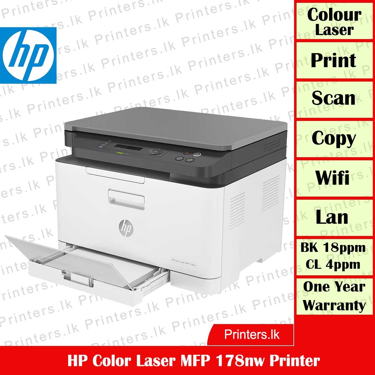 HP Color Laser MFP 178nw Wireless Printer 4ZB96A