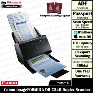 Canon imageFORMULA DR C240 Duplex Document and Passport Scanner