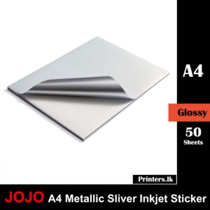 A4 Metallic Silver Inkjet Printable Sticker Sheet 50pcs