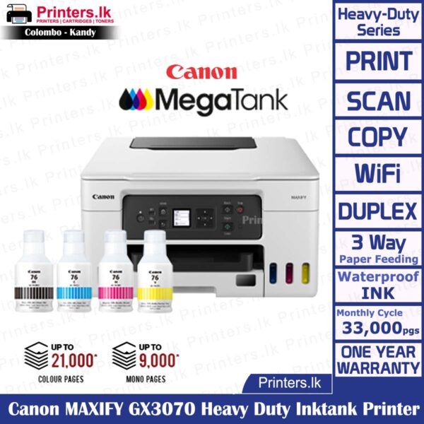 Canon MAXIFY GX3070 Heavy Duty Inktank Printer