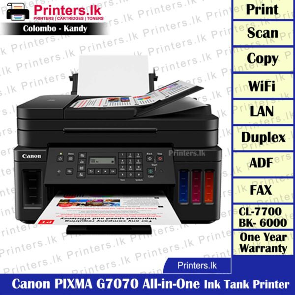 Canon PIXMA MegaTank G7070 All-in-One Wireless Ink Tank Printer
