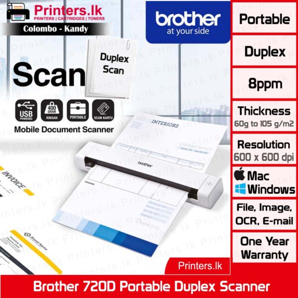 Brother 720D Portable Duplex Document Scanner