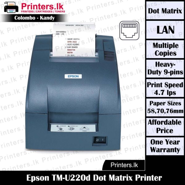 Epson TM-U220D Dot Matrix Lan Port Pos Printer