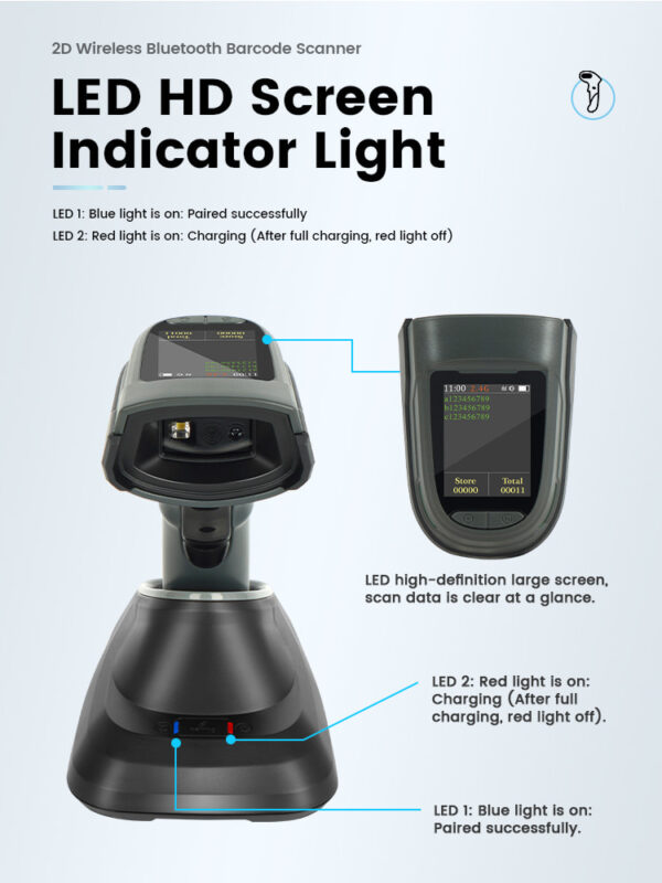 Syble XB-D68T Wireless 2D Handheld Barcode Scanner - Image 2