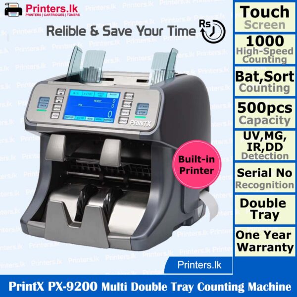 PrintX PX-9200 Multi-Currency Double Tray Cash Counting Machine