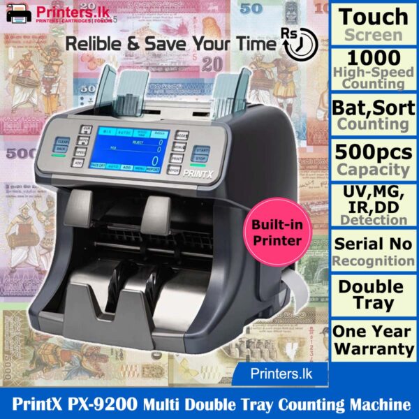 PrintX PX-9200 Multi-Currency Double Tray Cash Counting Machine - Image 2