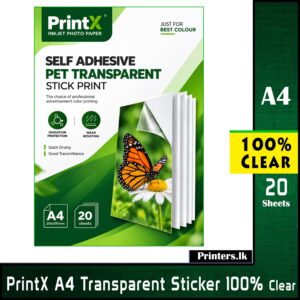 PrintX A4 Transparent Printable Sticker Sheet 100% Clear