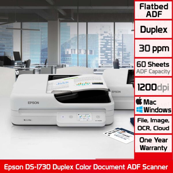 Epson DS-1730 Duplex Color Document ADF Scanner