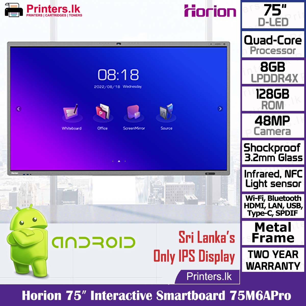 Horion 75" Interactive Smartboard 75M6APro