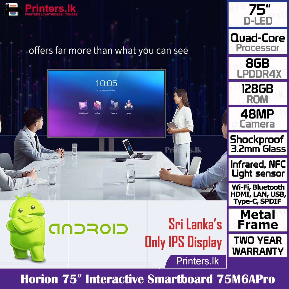 Horion 75" Interactive Smartboard 75M6APro - Image 2