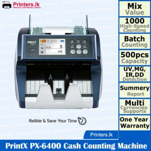 PrintX PX-6400 Multi-Currency Single Tray Cash Counting Machine