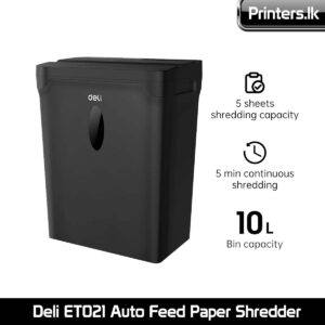 Deli ET021 Auto Feed Paper Shredder