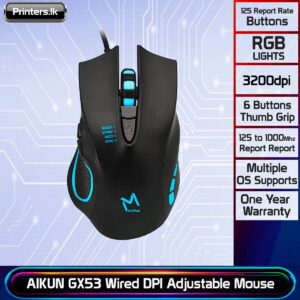 AIKUN GX53 Wired DPI Adjustable Gaming Mouse
