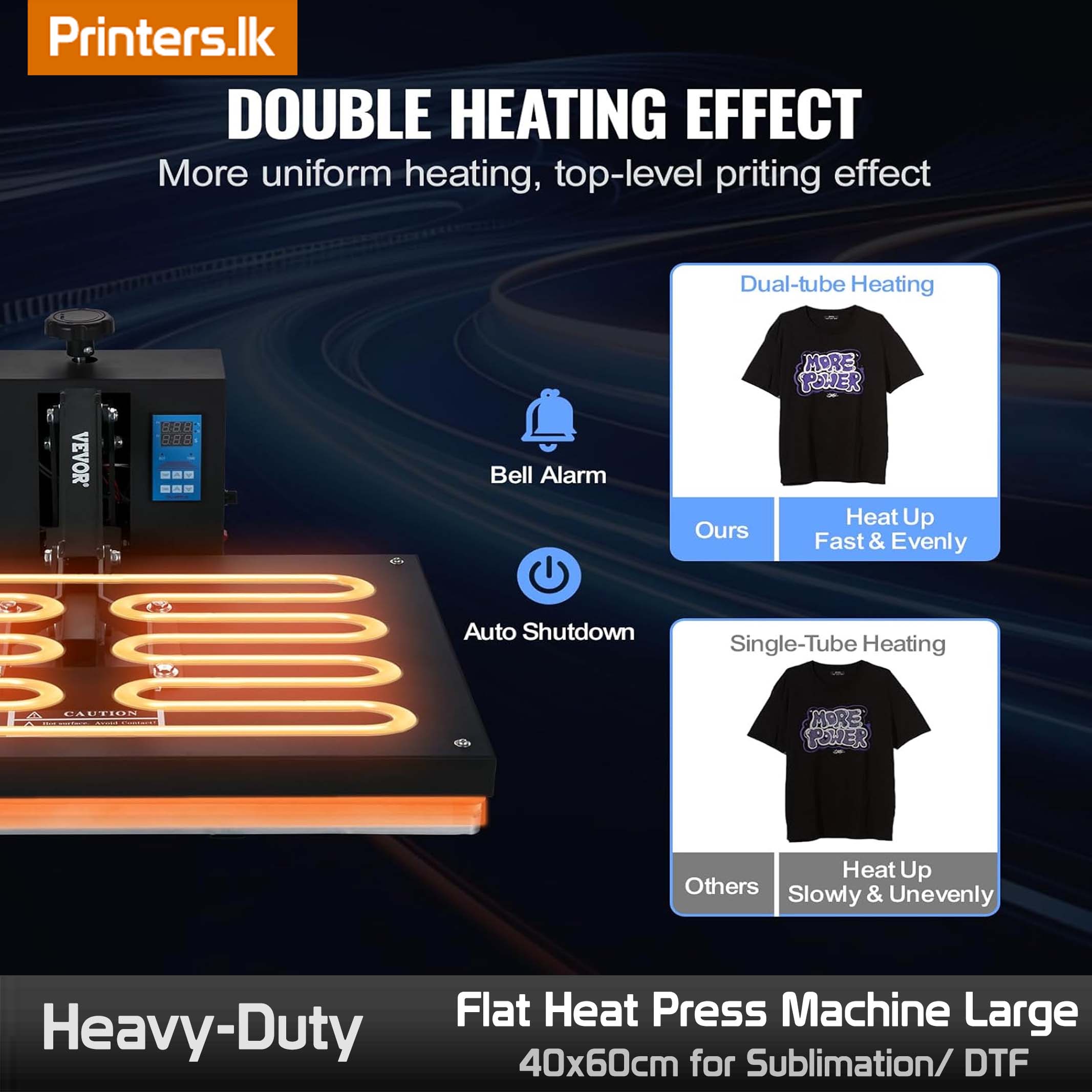 Flat Heat Press Machine Large 40x60cm for Sublimation/ DTF - Image 2