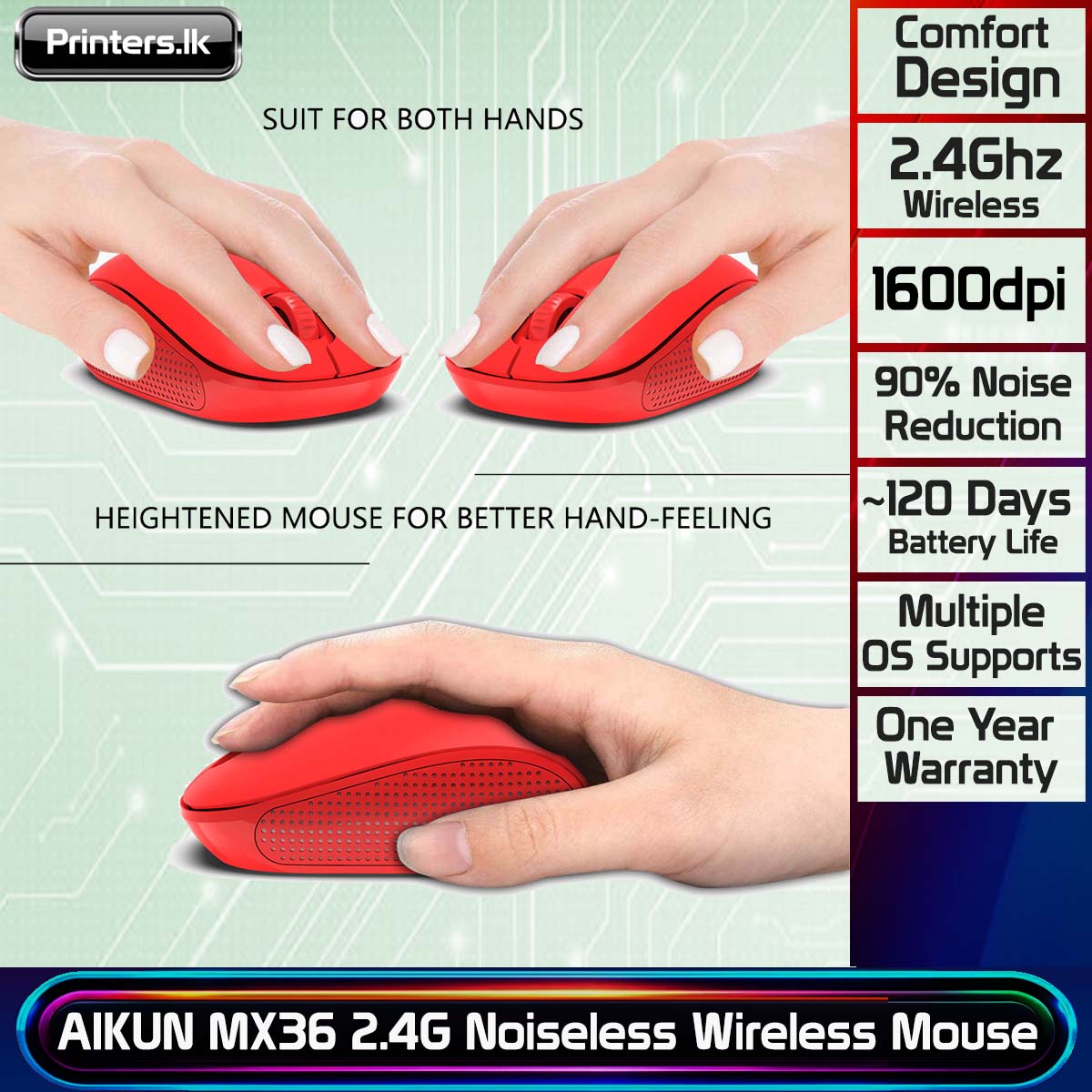 AIKUN MX36 2.4G Noiseless Wireless Mouse - Image 4