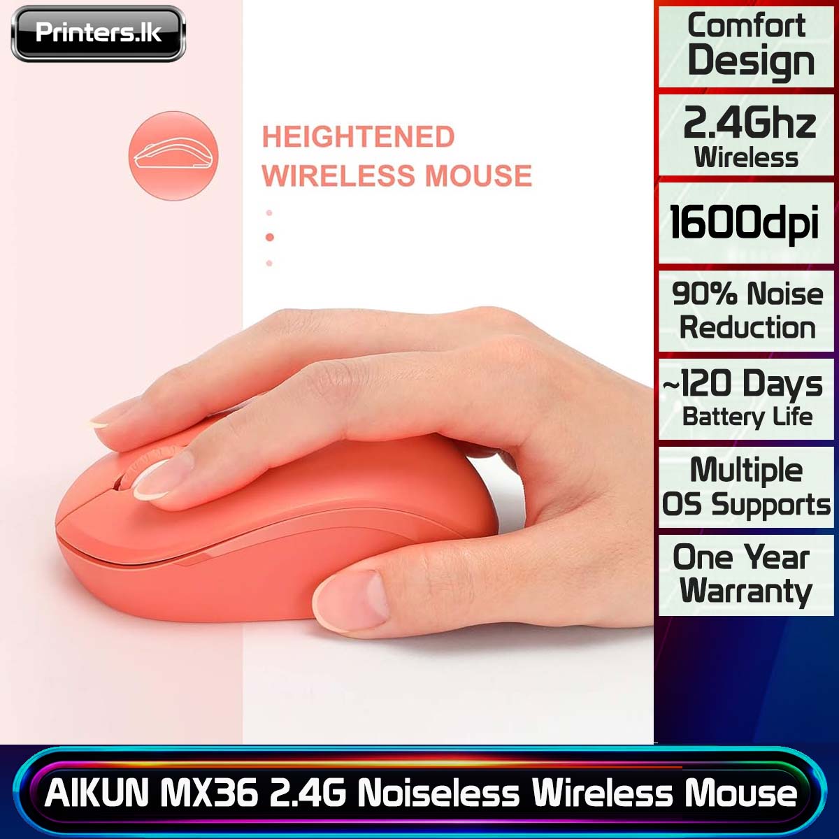 AIKUN MX36 2.4G Noiseless Wireless Mouse - Image 2