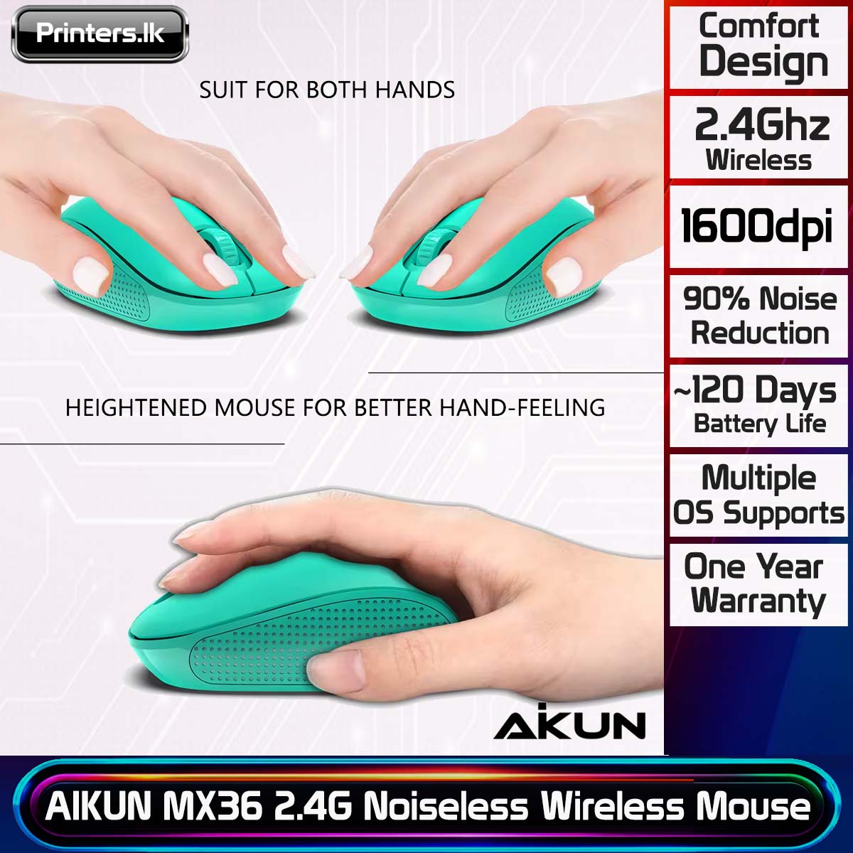 AIKUN MX36 2.4G Noiseless Wireless Mouse - Image 6