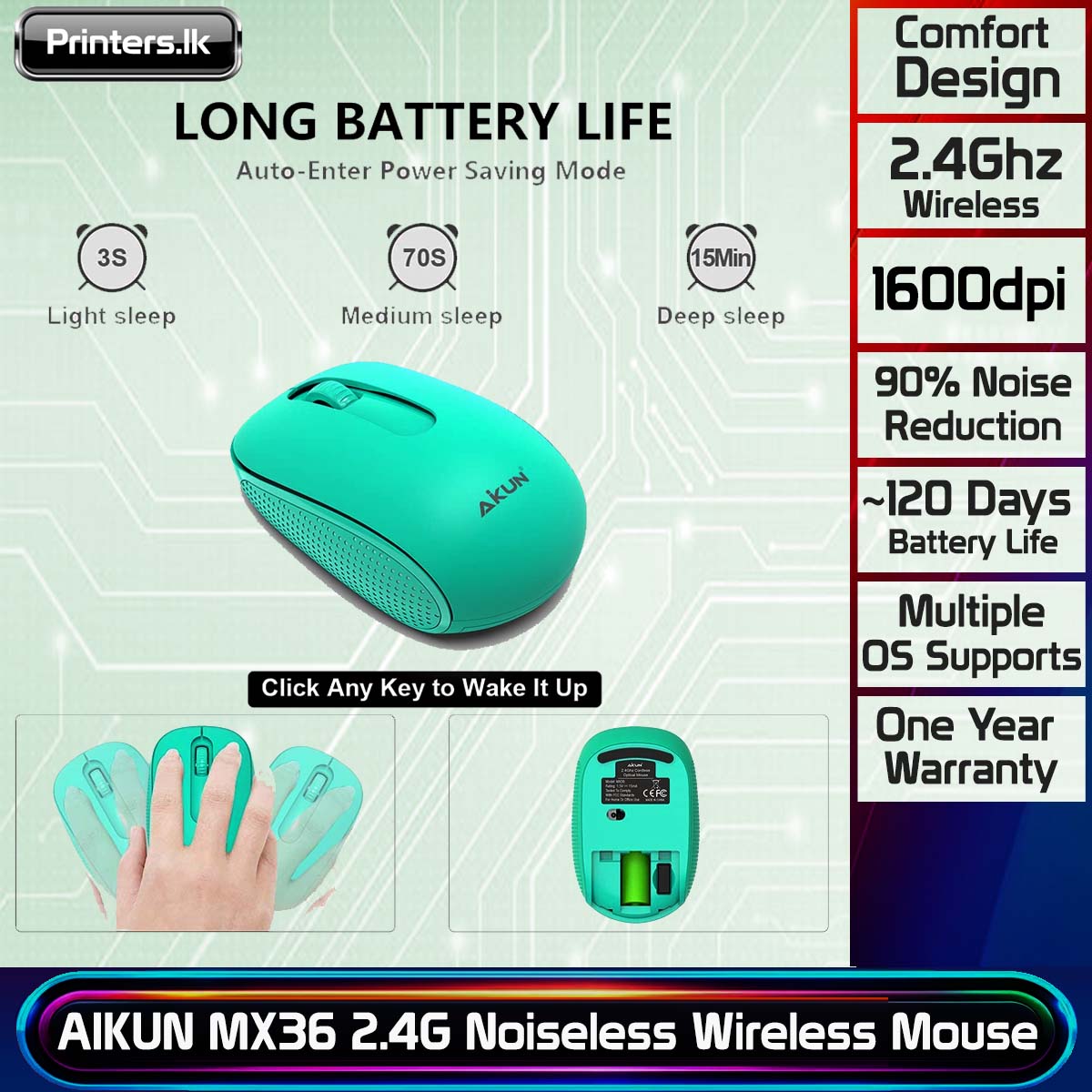 AIKUN MX36 2.4G Noiseless Wireless Mouse - Image 7