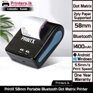 PrintX 58mm Portable Bluetooth Dot Matrix Printer LQ58