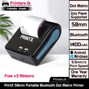 PrintX 58mm Portable Bluetooth Dot Matrix Printer LQ58