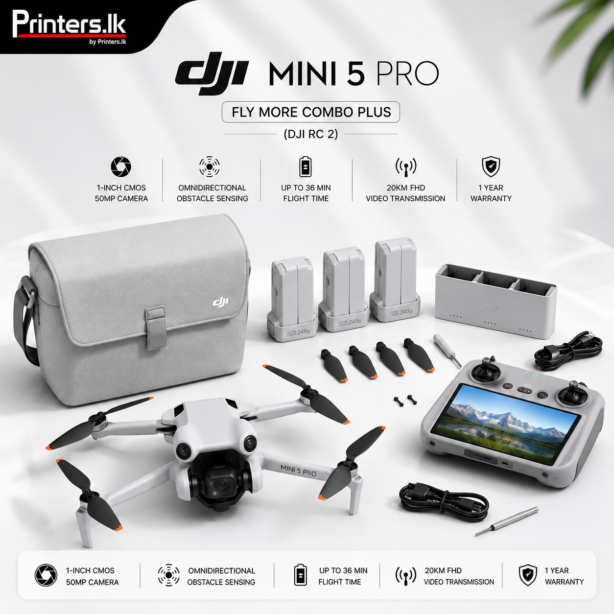 DJI Mini 5 Pro Fly More Combo Plus (DJI RC2) Drone - Image 4