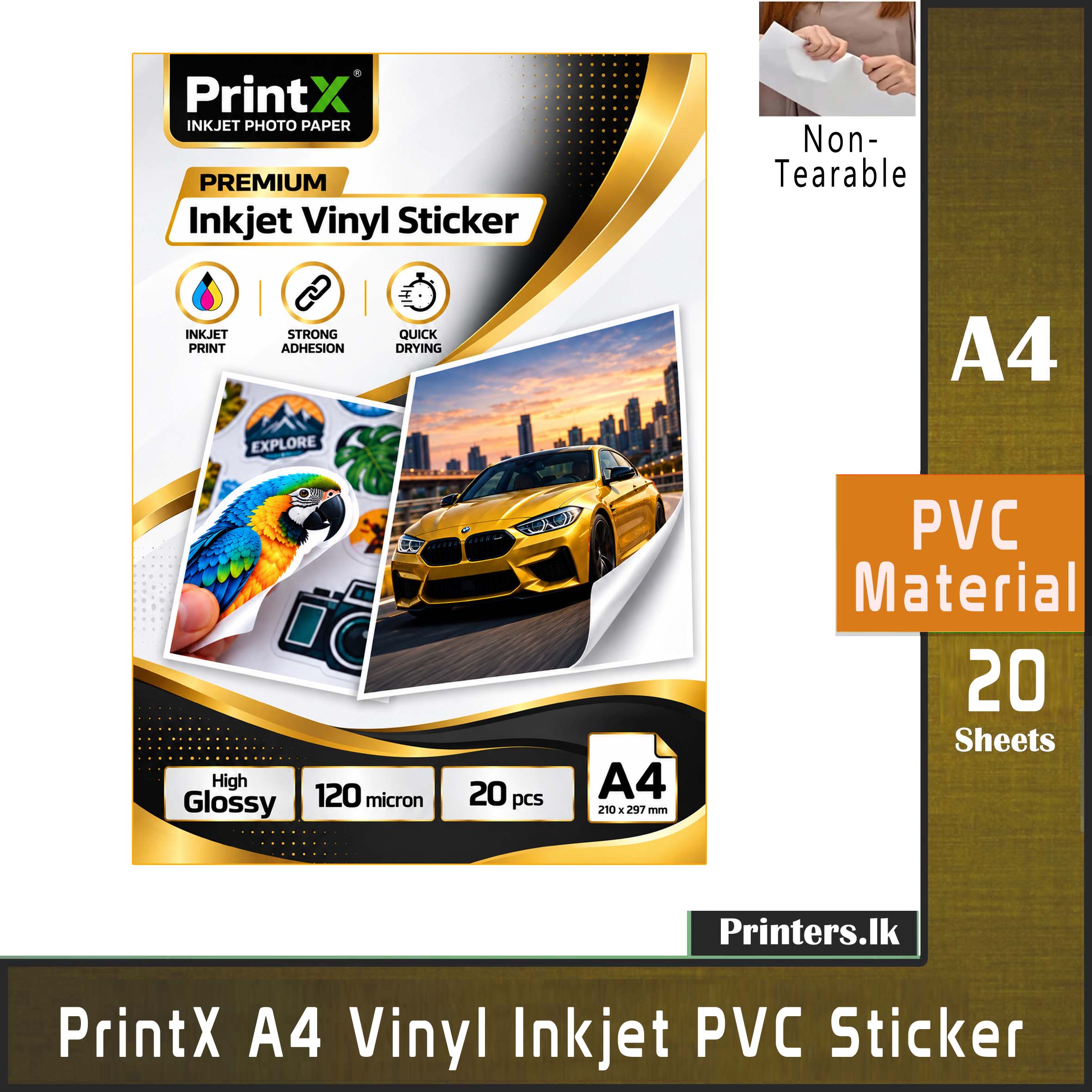PrintX A4 Vinyl Inkjet Printable PVC Sticker